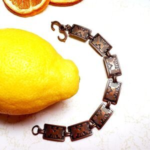 Vintage Copper Thunderbird Link Bracelet